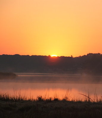sunrise at Osamequin Marsh in Rhode Island